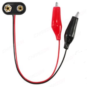 Portapila broche 9v con cocodrilos