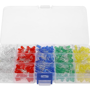 LED kit 500u 5mm 5 colores c/caja plástica