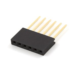 Conector tira hembra simple 6c 2,54mm pin largo