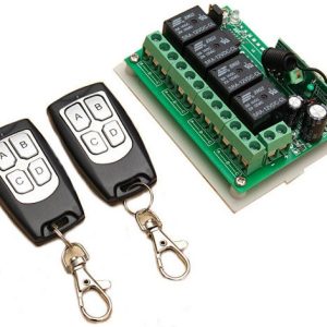 Control remoto 315Mhz 4 canales 12v + 2 transmisores
