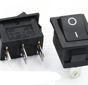 Llave tecla unipolar SPDT on-on negra