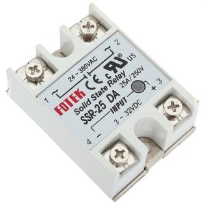 RELAY estado sólido 25A 3-32Vdc 24-380Vac