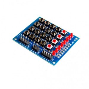 Teclado matricial 4x4 pulsadores y leds