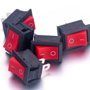Llave tecla unipolar SPDT on-on roja