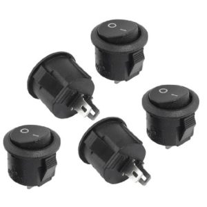 Llave tecla redonda unipolar on-off negro