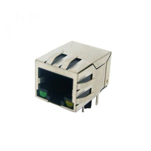 Conector R45 p/impreso con transformador y leds