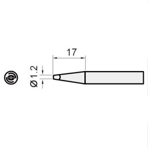 Punta repuesto soldador SS207 / SI130 plana 1,2mm