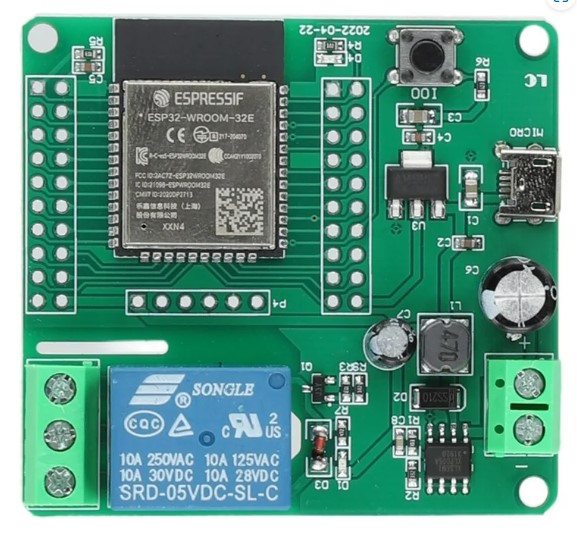 Módulo ESP32 wifi + BLE con 1 rele 5-60Vdc