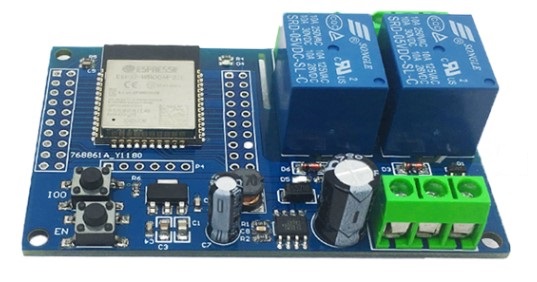 Módulo ESP32 wifi + BLE con 2 rele 5-60Vdc