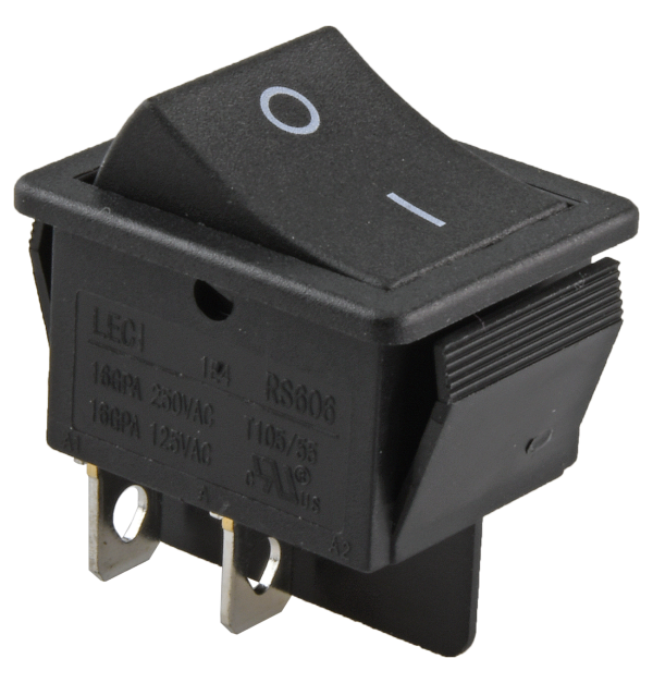 Llave bipolar 16A/250V tecla negra