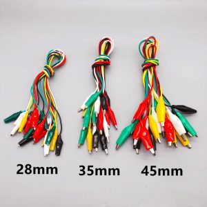 Juego de 10 cables con pinza cocodrilo 35mm